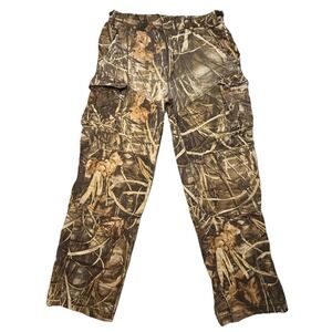 Game Winner Camo Cargo Hunting Pants Adjustable Waist Zip Fly Cotton Outdoor M